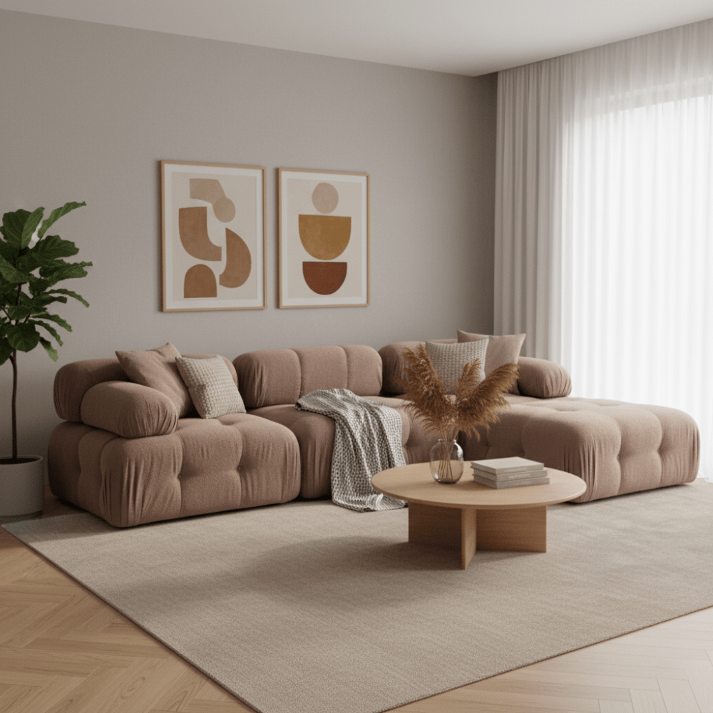 Modular Bank 3-seater with Hocker Doblo Cappuccino