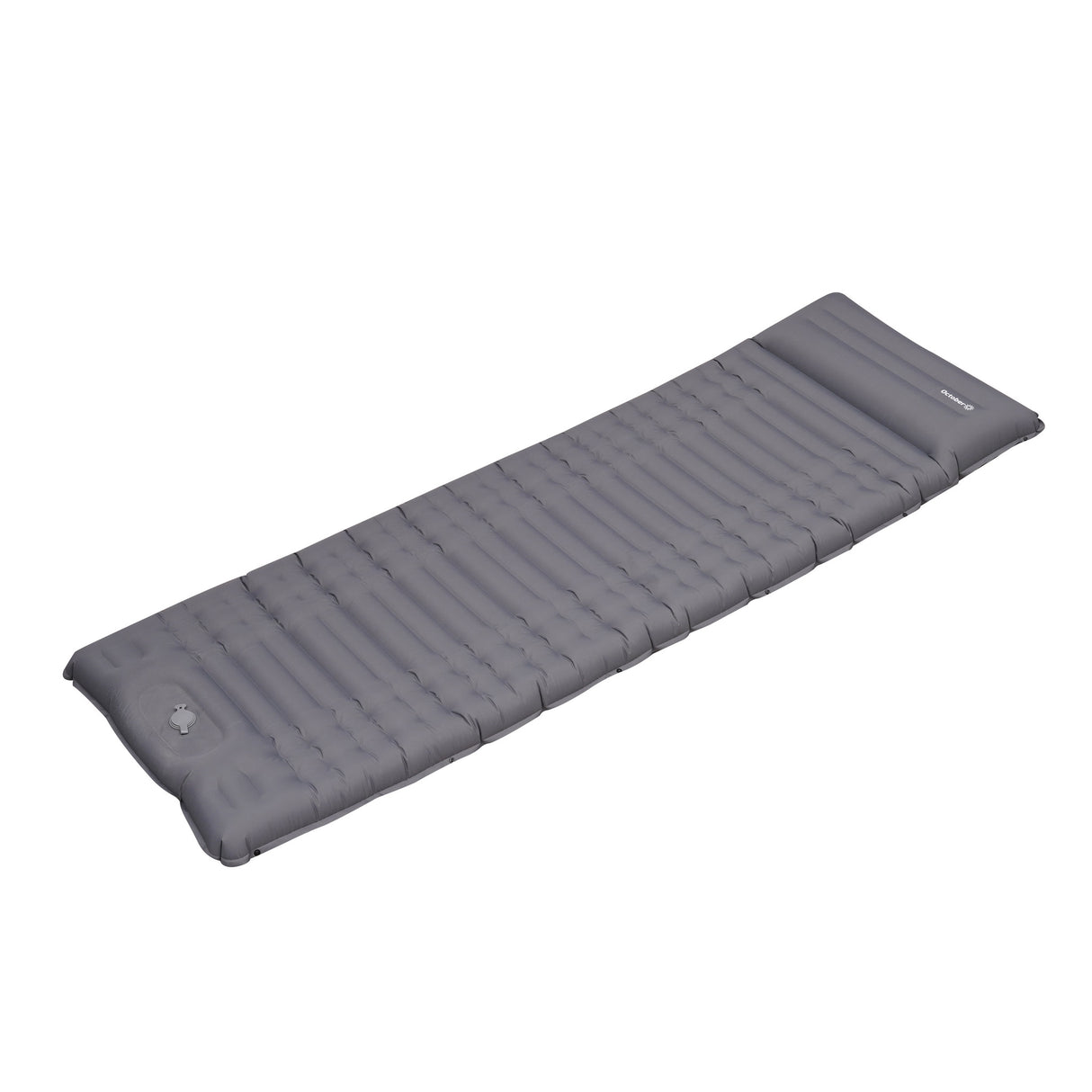 Air mattress 1 person with built-in inflation system 205x67x10 cm Dimehouse Gray LxWxH 23x15x15 Nylon White photo diagonal front view