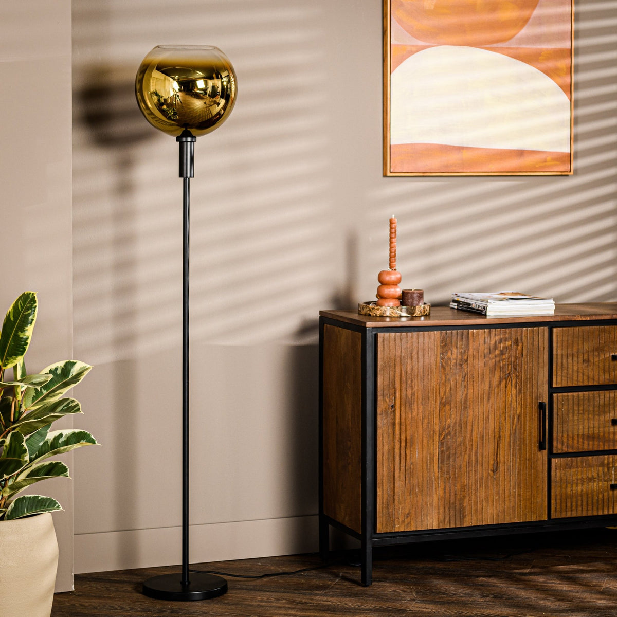 Floor lamps - Floor lamp Nala 1 - light glass gold - Dimehouse