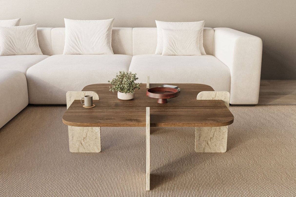 Poalla - Walnut, Travertine Walnut Travertine 100% MELAMINE COATED CHIPBOARD