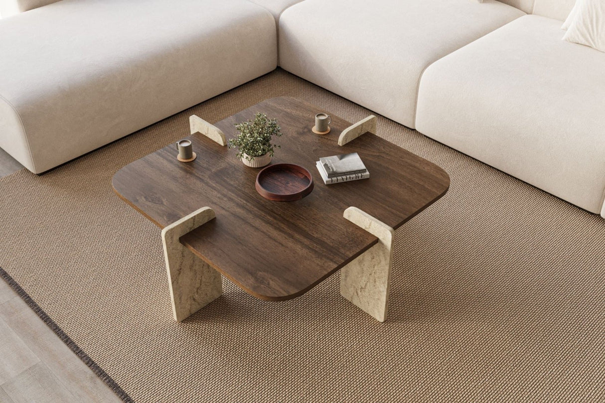 Poalla - Walnut, Travertine Walnut Travertine 100% MELAMINE COATED CHIPBOARD