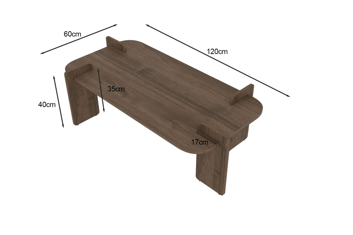 Lovge coffee table walnut 120 x 60 cm Melamine coated wood composite