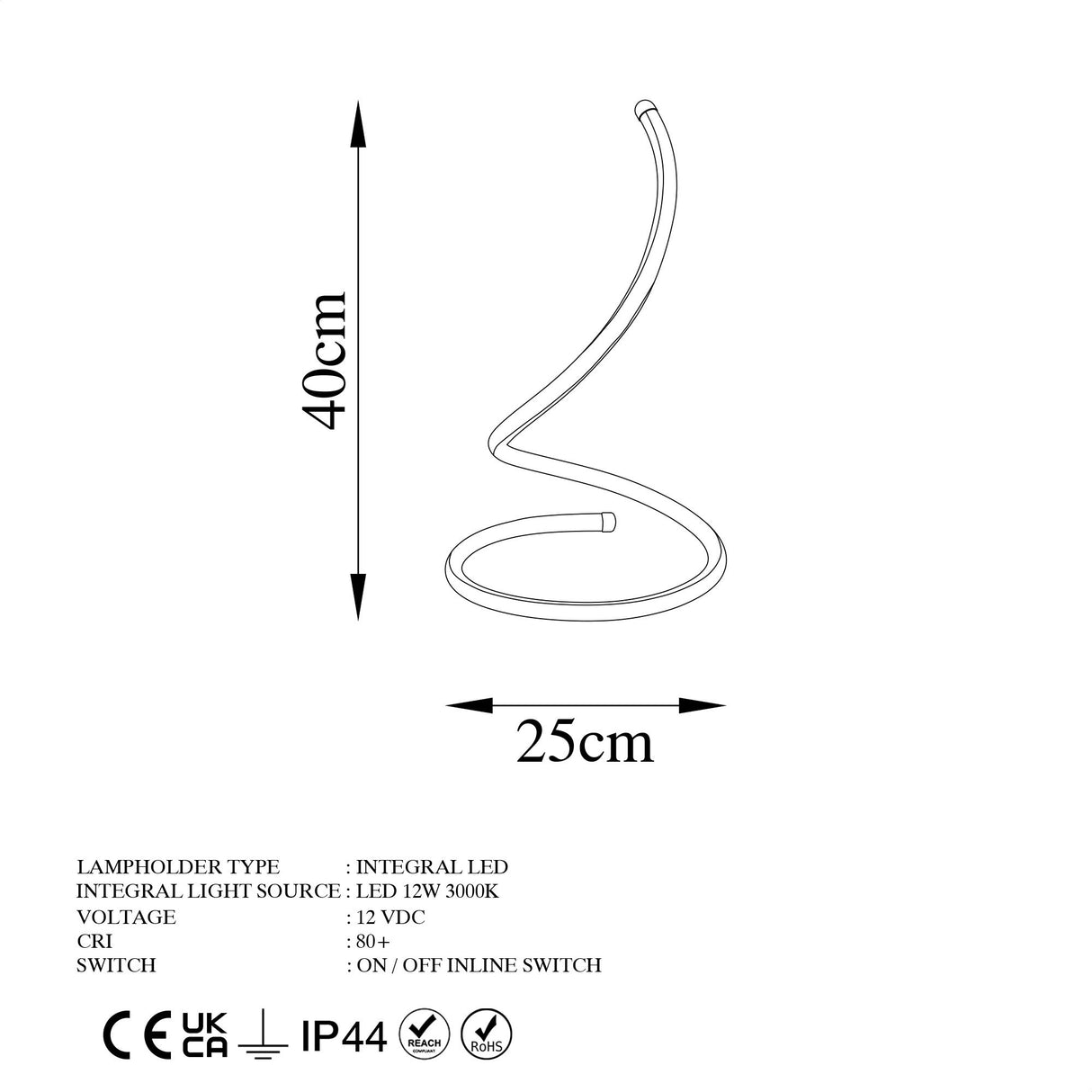 Table lamp Black Metal Nightstrike