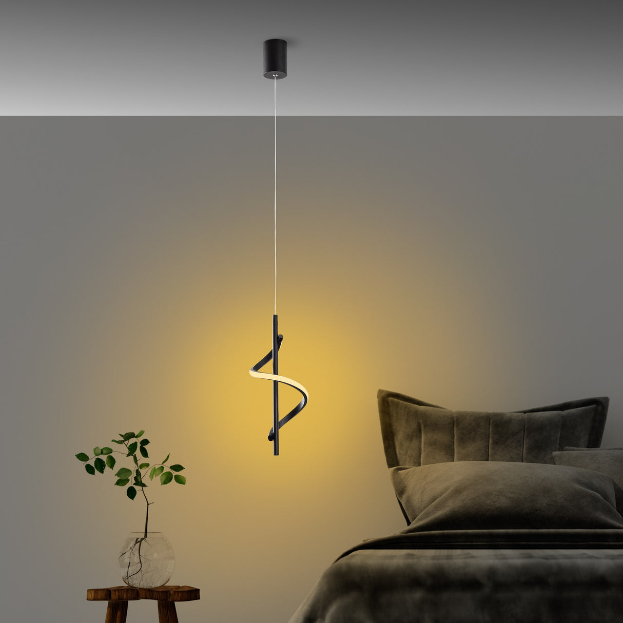 Black Metal Pendant Lamp Opulent