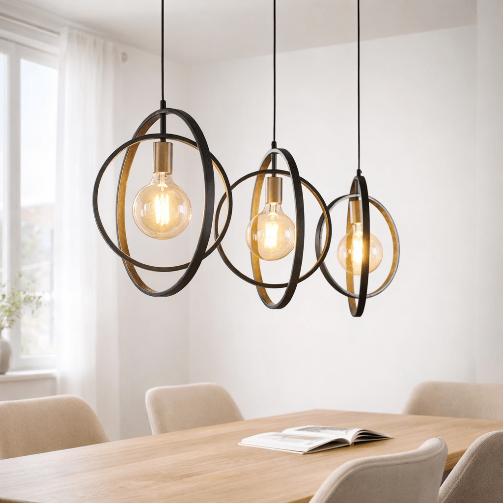 Industrial Otan Pendant Lamp 3-light Round Metal