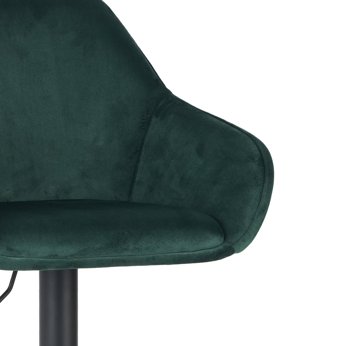Venom Bar Stool Green Velvet - adjustable rotating bar seat with armrest