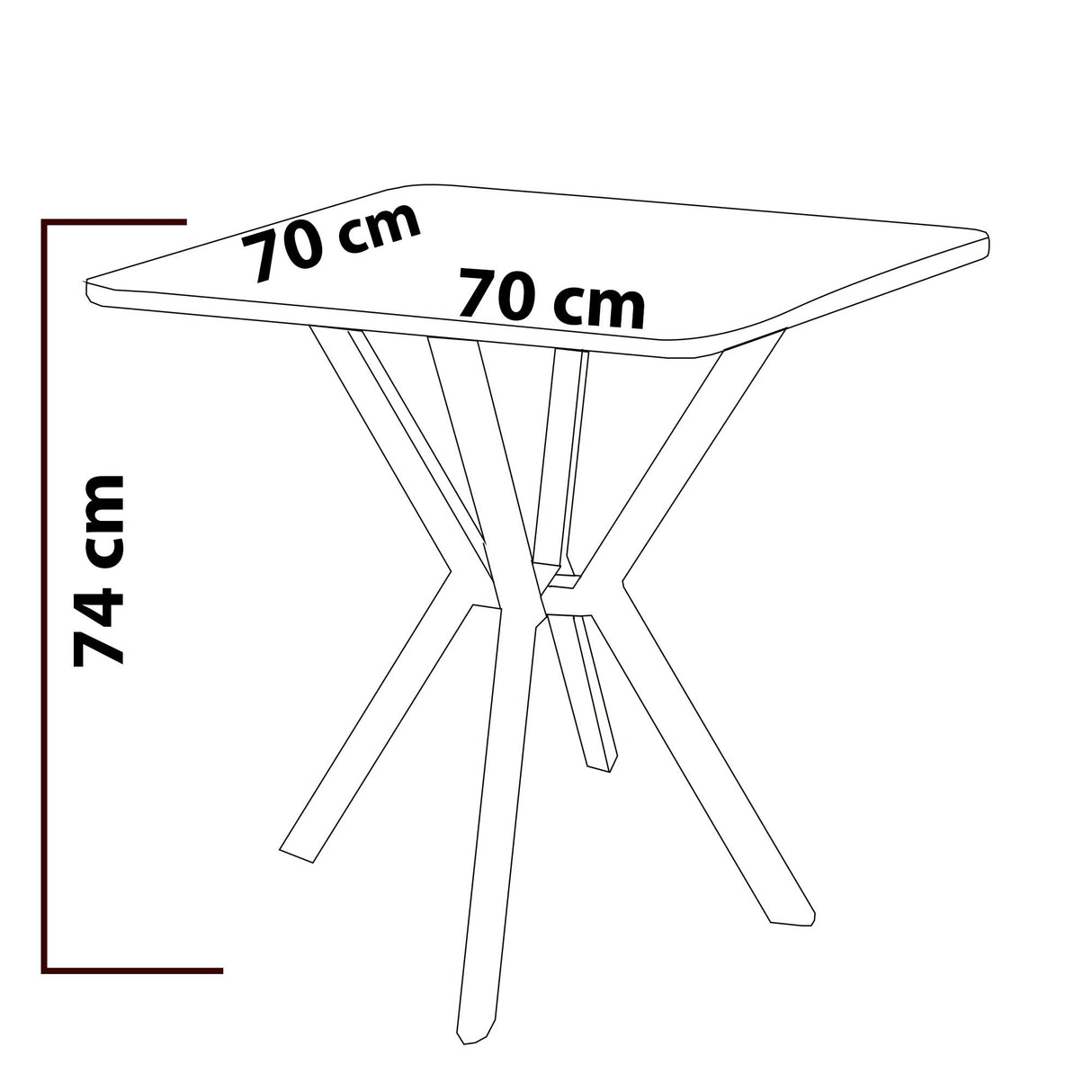Elma dining table white 70 x 70 cm Melamine coated wood