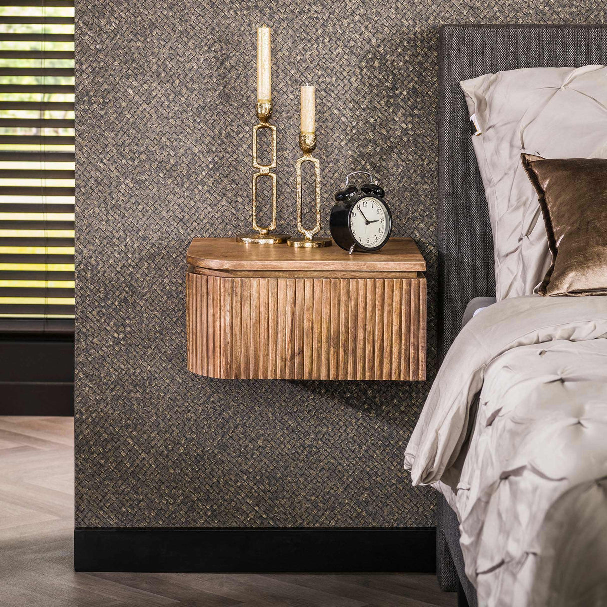 Floating Bedside Table Maria Set of 2 Mango Wood