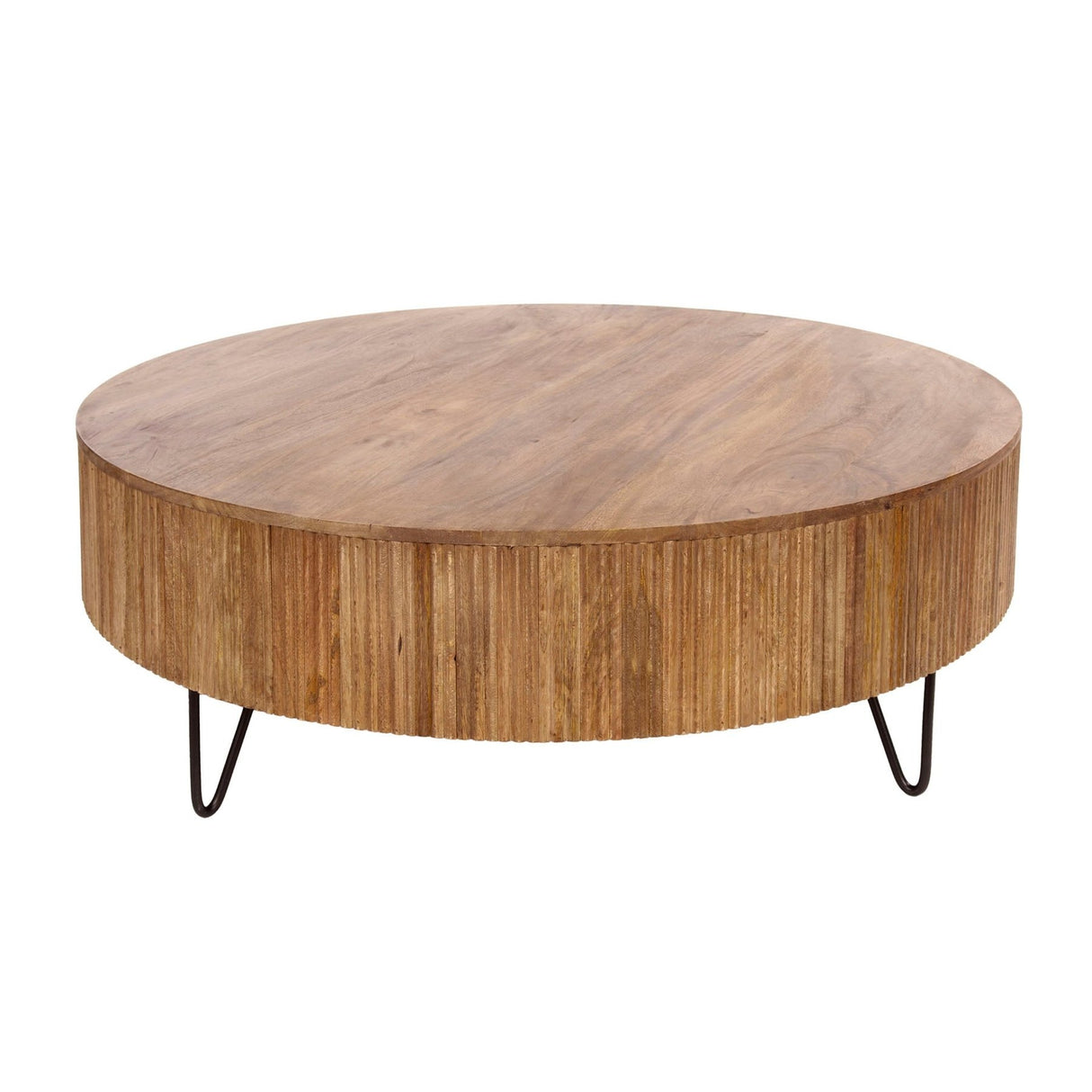 Round coffee table Mango wood Ø120 cm - Sand color