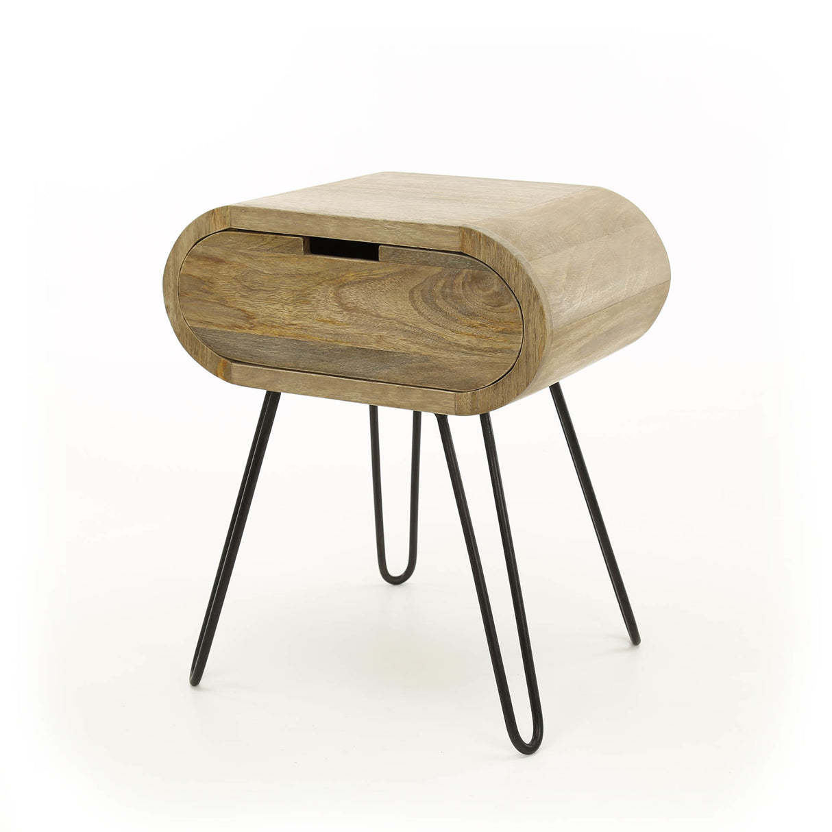 Bedside table Jasmine DH Interior Mango LxWxH 56x41x30 Mango wood White photo diagonal front view