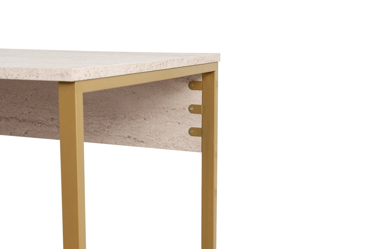 Twin Study Desk Study Office Travertine Gold 240x60 cm Melamine