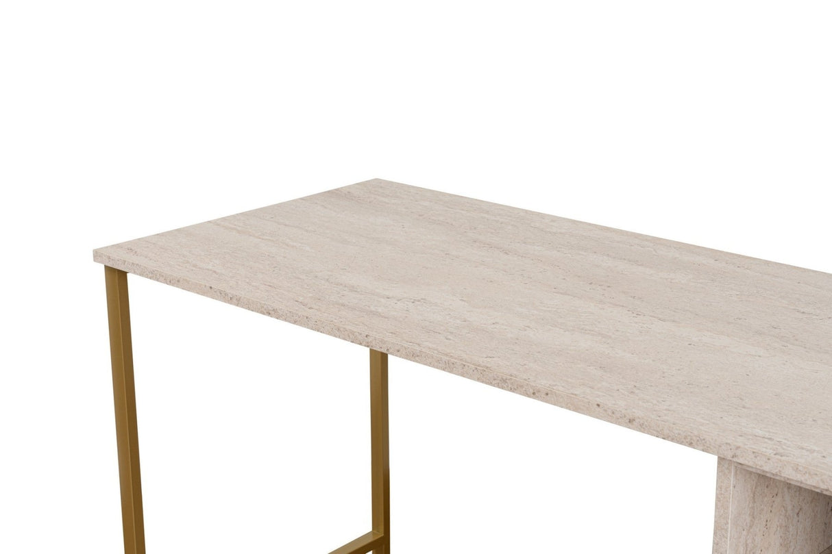 Twin Study Desk Study Office Travertine Gold 240x60 cm Melamine