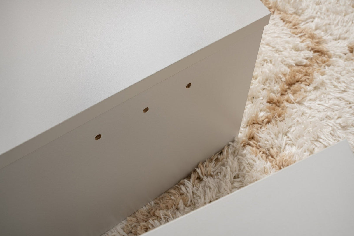 Round Coffee Table Grey Tiered Melamine 90 cm Orin