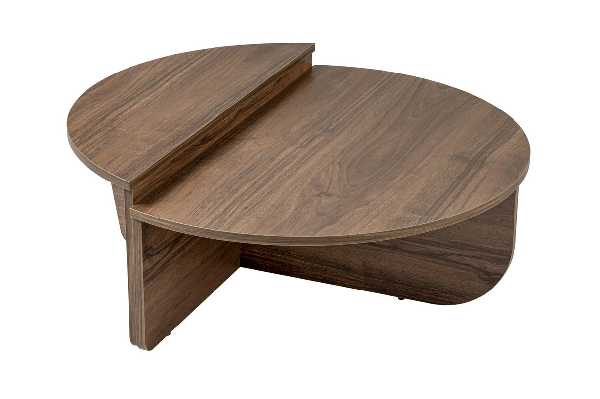 Round Coffee Table 85 cm Natural Walnut Melamine Orin