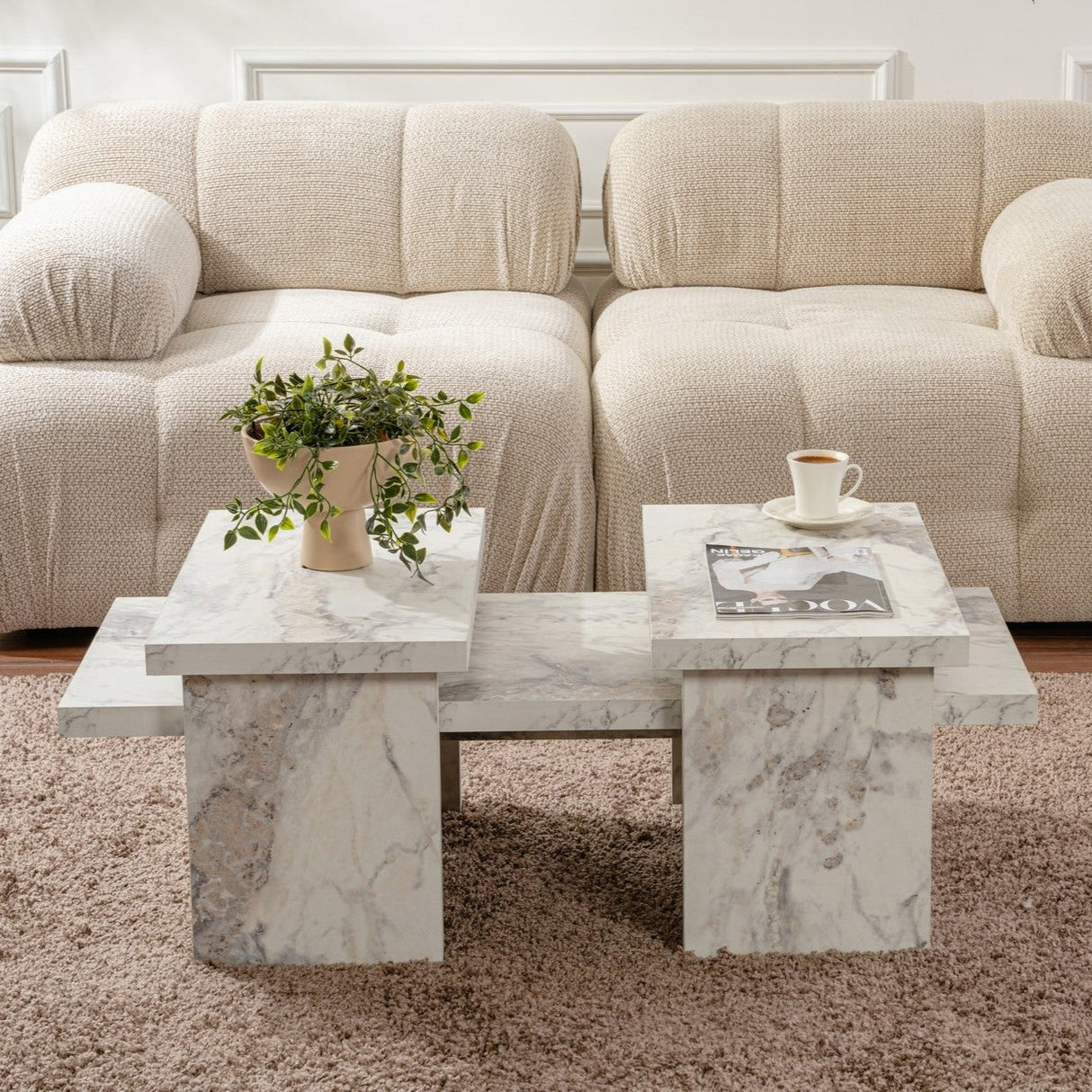 Marble Look Melamine Coffee Table Rebellion