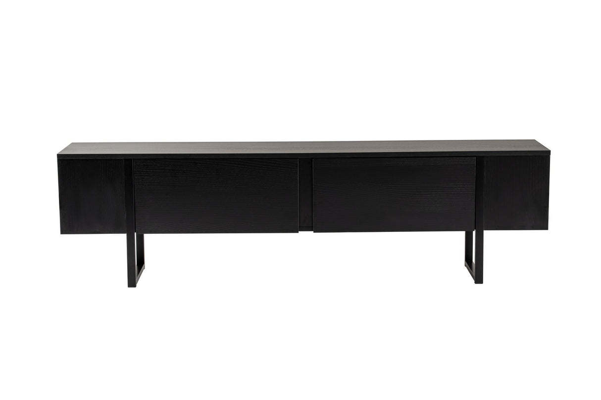 TV Cabinet Black Melamine Blitz 50x180x29.5 cm