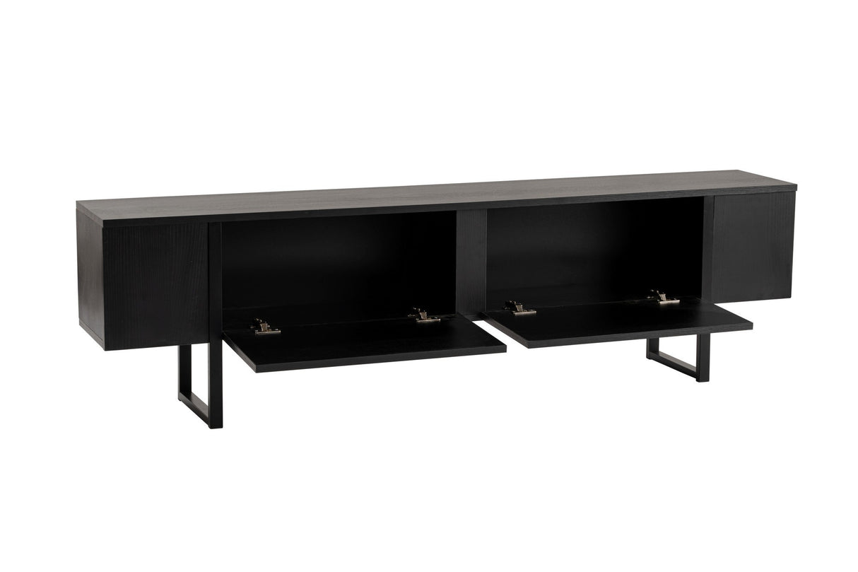 TV Cabinet Black Melamine Blitz 50x180x29.5 cm