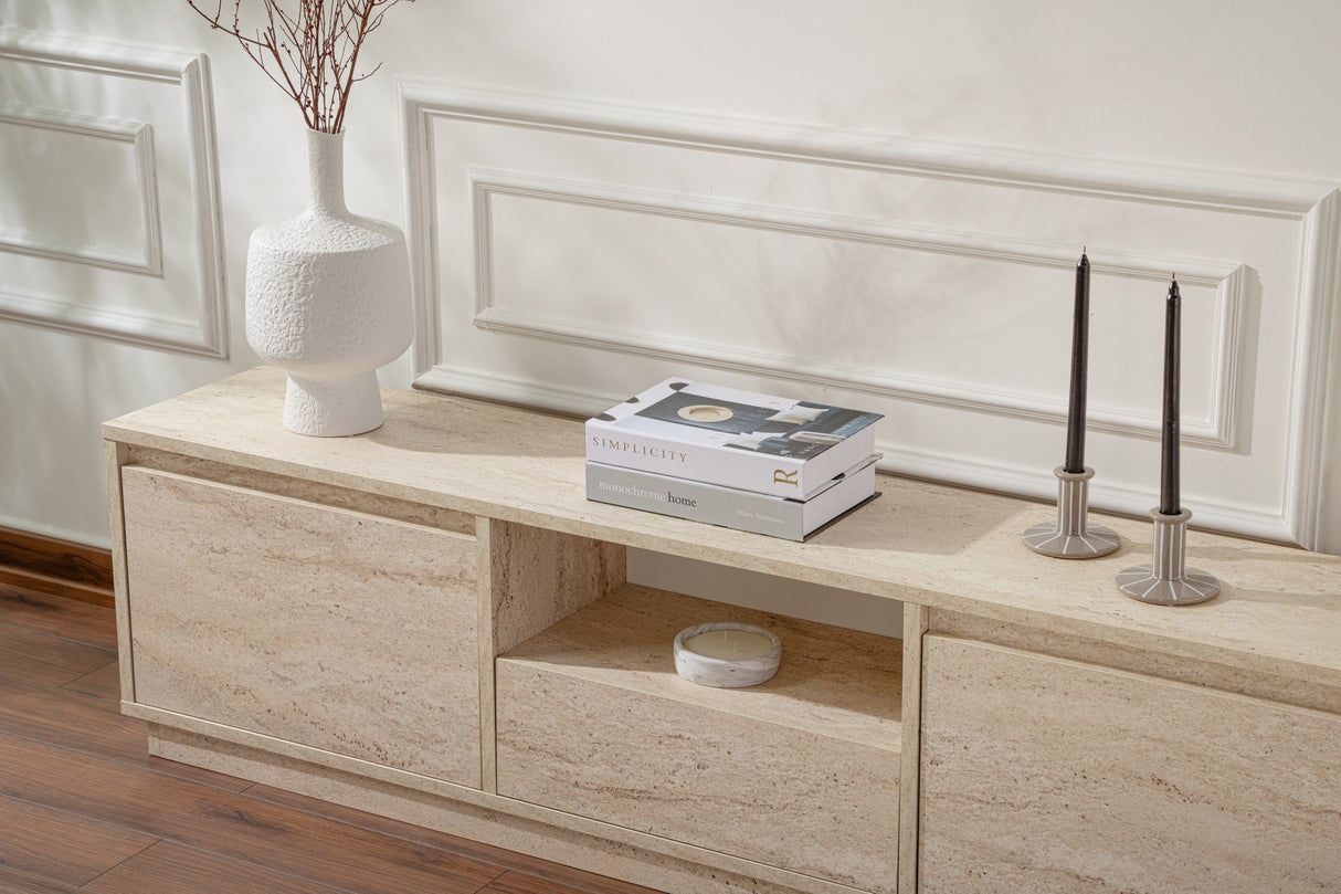 TV Cabinet Beige Melamine Flare 42x160x29.5 cm