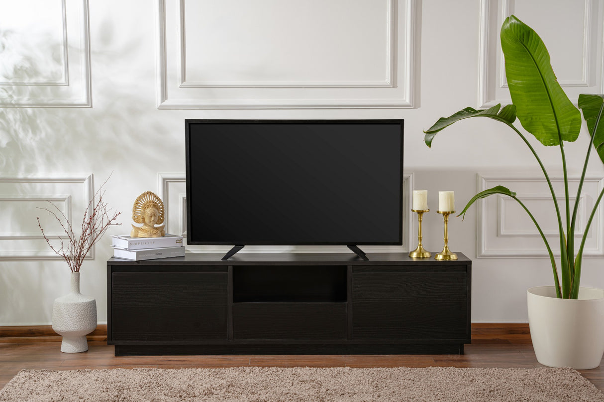 TV Cabinet Black Melamine Flare 42x160x29.5 cm