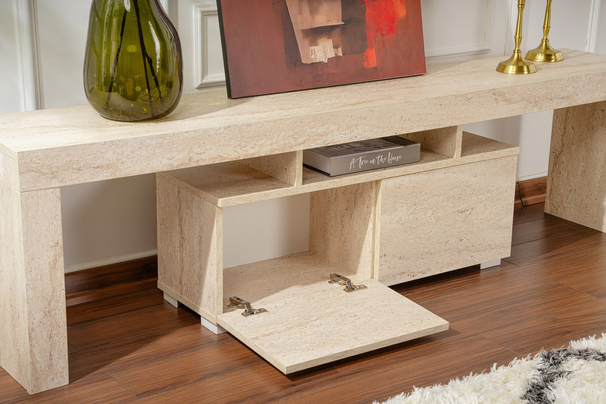 TV Furniture Beige Melamine Vertex 50x180x31.3 cm