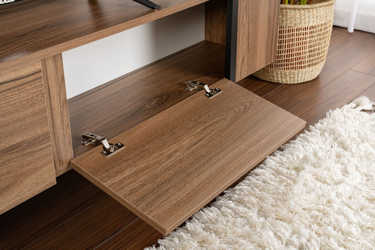 TV Unit Serenity Walnut Black 180x29.5x50 cm Walnut Black Melamine