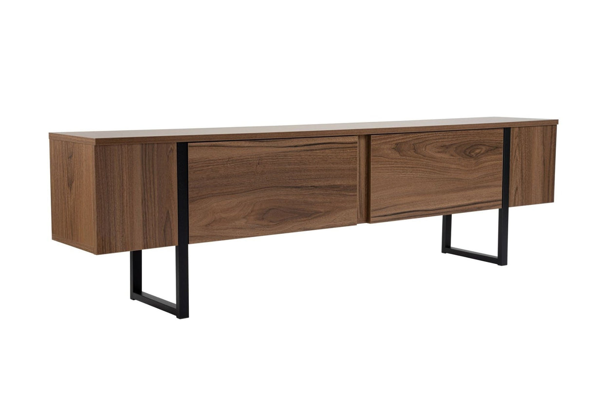 TV Unit Serenity Walnut Black 180x29.5x50 cm Walnut Black Melamine
