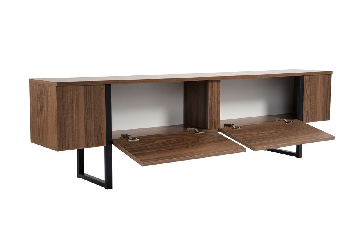 TV Unit Serenity Walnut Black 180x29.5x50 cm Walnut Black Melamine
