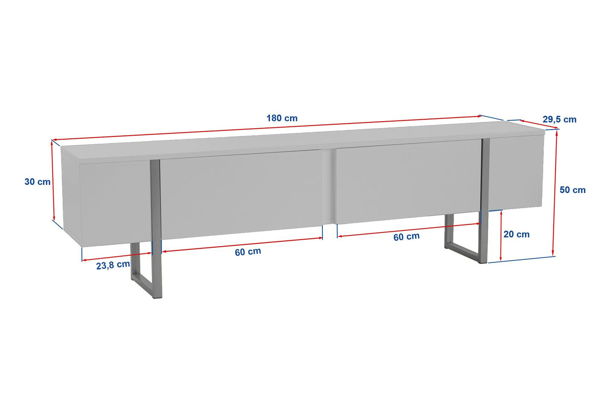 TV Unit Serenity Walnut Black 180x29.5x50 cm Walnut Black Melamine