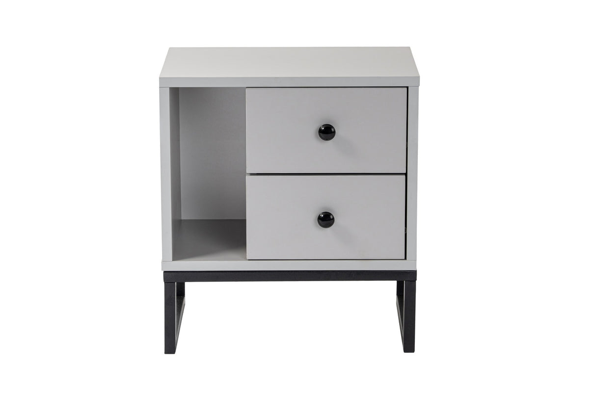 Nightstand Gray Melamine Pulsar - Black Frame