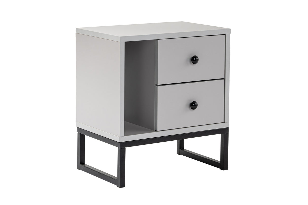 Nightstand Gray Melamine Pulsar - Black Frame
