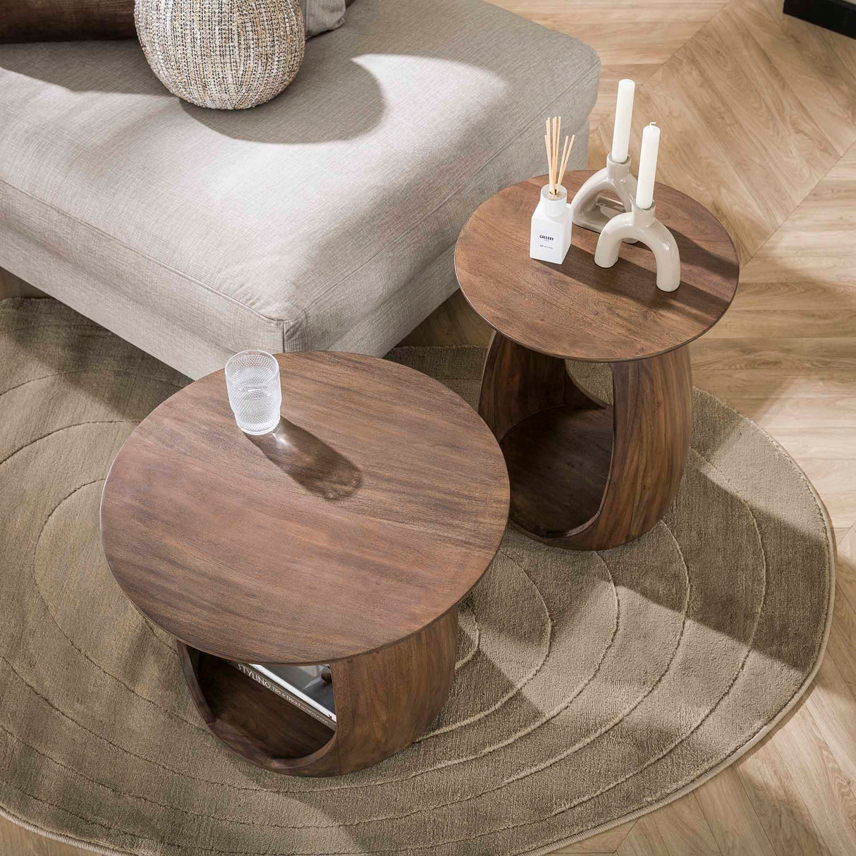 Side table Juno Acacia Brown 45x45x56 cm