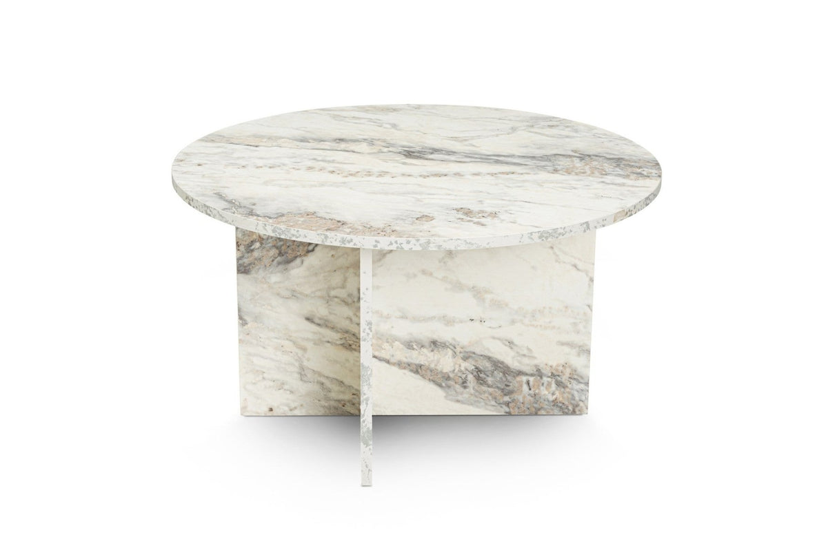 Round Coffee Table Armo Marble Look 80 cm