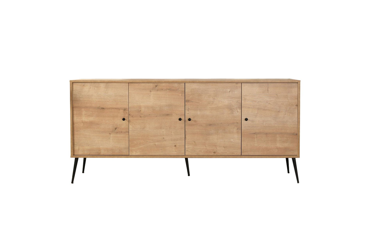 Calvin Storage cabinet oak look with soft-close 180 cm Melamine coated furniture panel