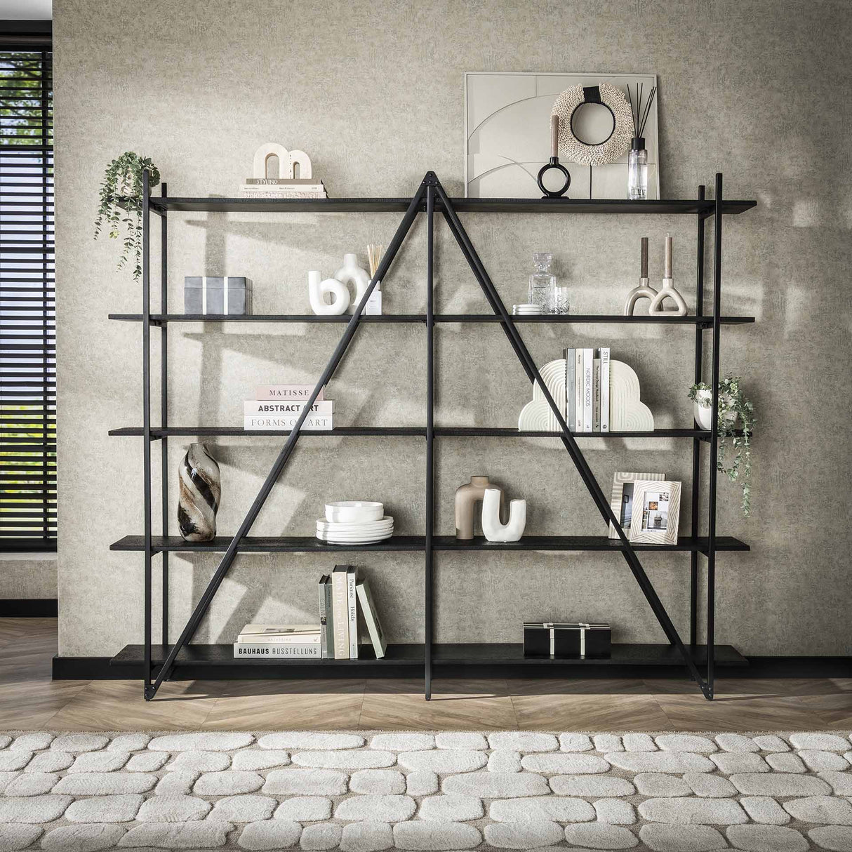 Loek 5-layer Metal Gray Wall Cabinet 220 cm