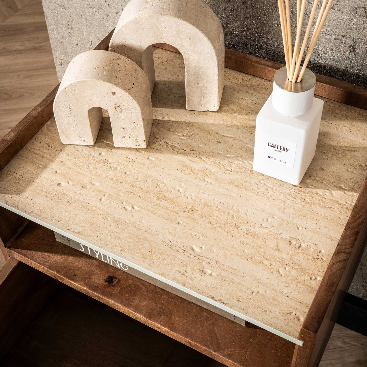 Bedside Tables - Orto Hanging Bedside Table 1 Drawer 1 Compartment Mango wood Ceramics - Dimehouse