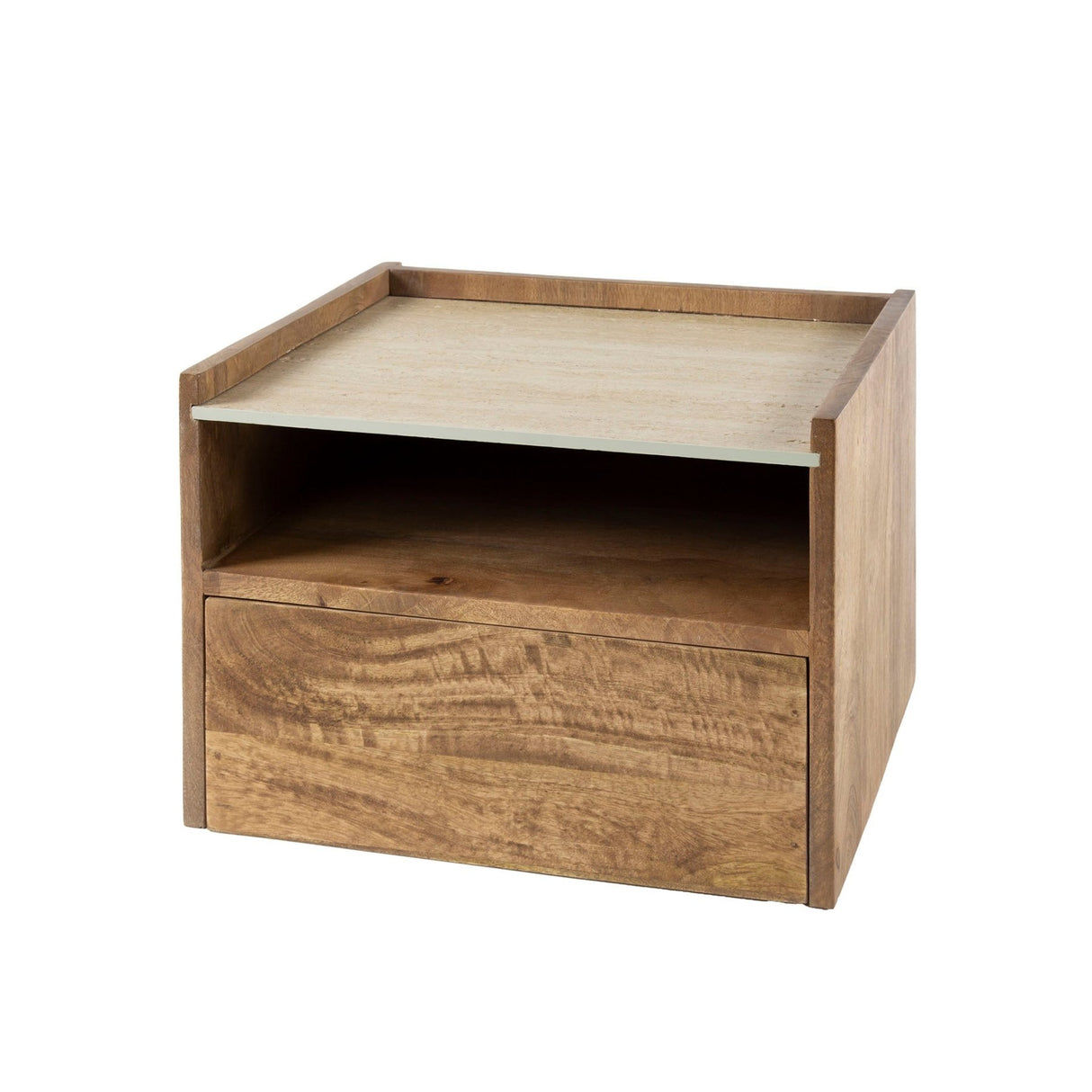 Bedside Tables - Orto Hanging Bedside Table 1 Drawer 1 Compartment Mango wood Ceramics - Dimehouse