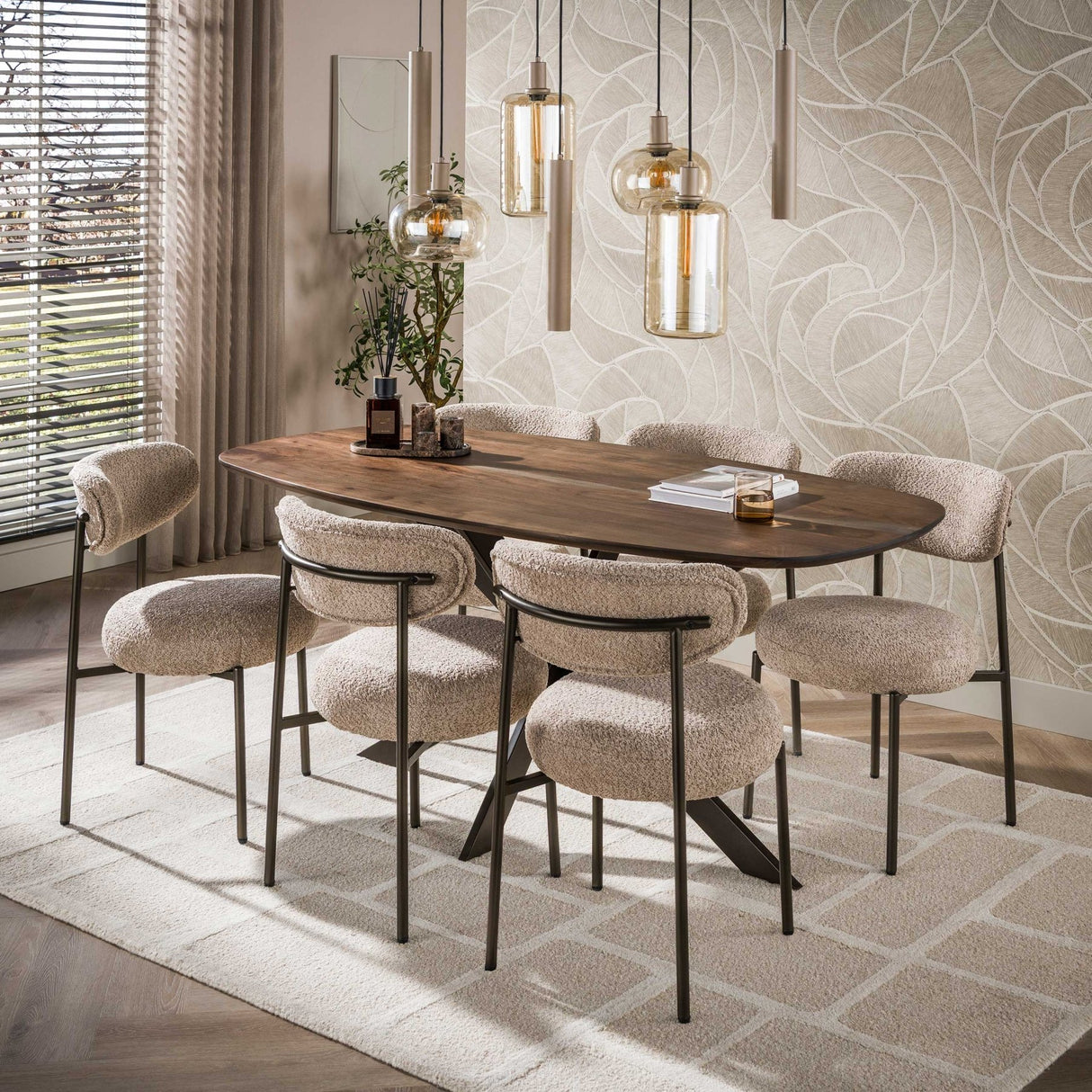 Danish Oval Dining Table Laurie Acacia Wood 180x95 cm