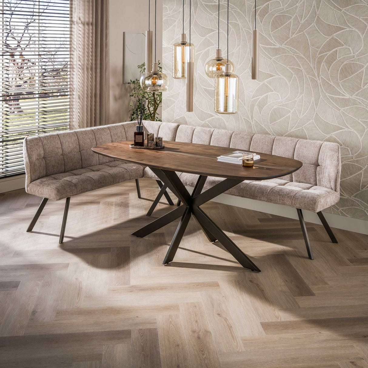 Danish Oval Dining Table Laurie Acacia Wood 180x95 cm