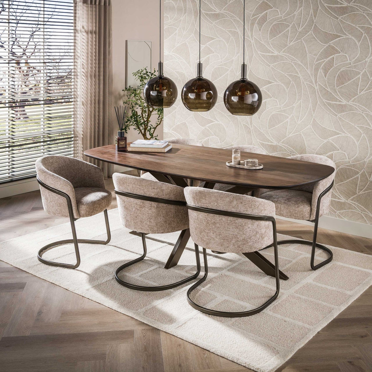 Danish Oval Dining Table Laurie Acacia Wood 215x105