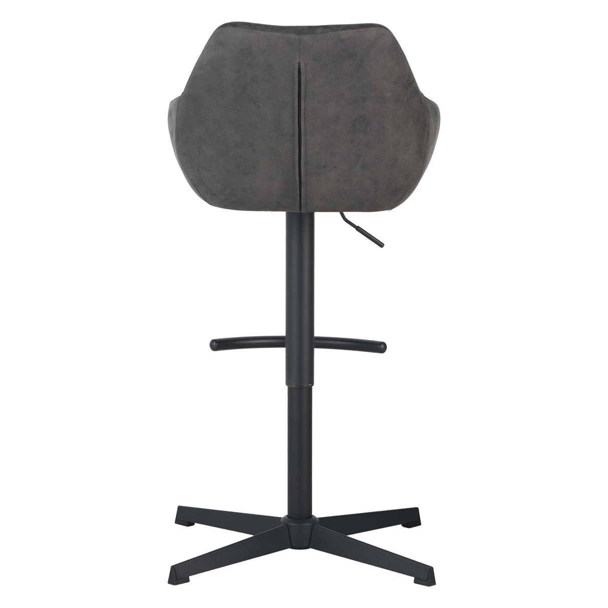 Venom Bar Stool Anthracite Eco-leather - Adjustable Swivel Bar Chair with Armrest