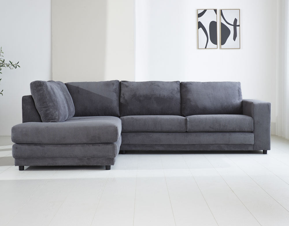 Sofa Gabi DeGeBe Anthracite Fabric Atmospheric photo front view