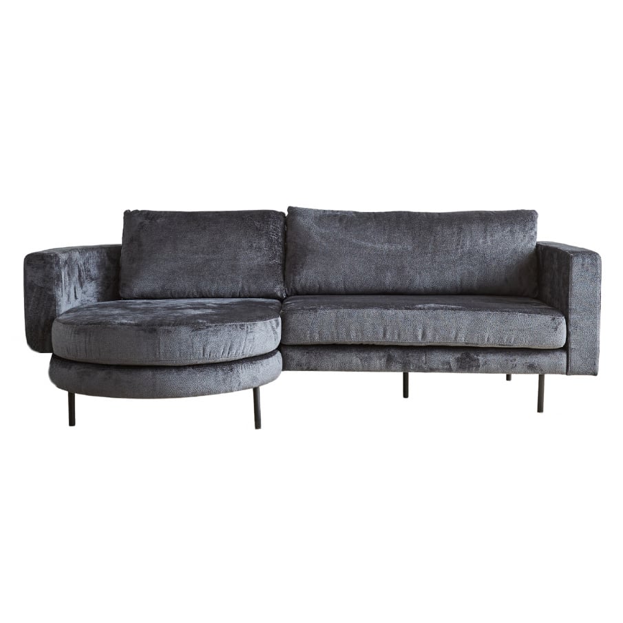 Sofa Bella Dimehouse Anthracite LxWxH 138x98x55 Fabric White photo front view