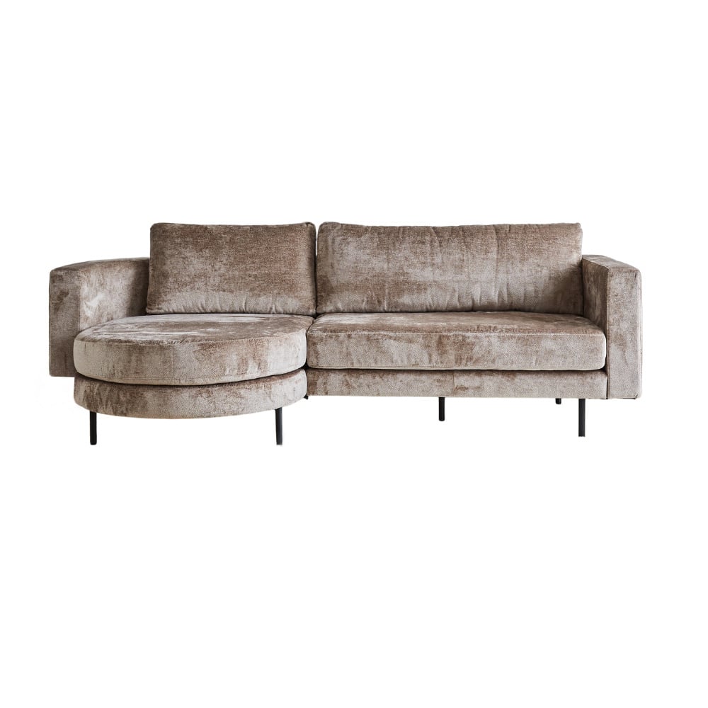 Sofa Bella Dimehouse Taupe LxWxH 138x98x55 Fabric White photo front view