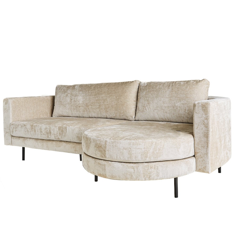 Sofa Bella Dimehouse Beige LxWxH 138x98x55 Fabric White photo diagonal front view