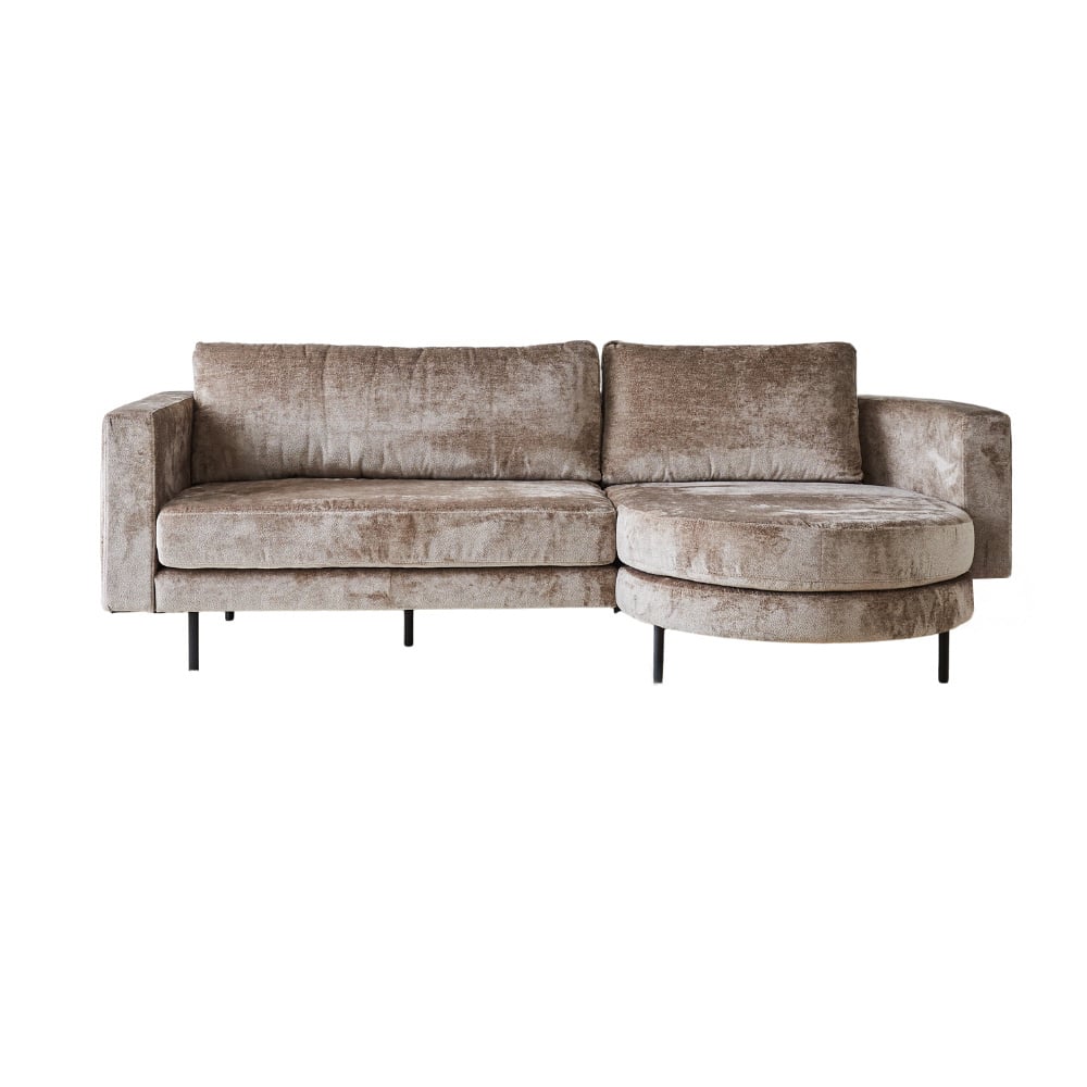 Sofa Bella Dimehouse Taupe LxWxH 138x98x55 Fabric White photo front view