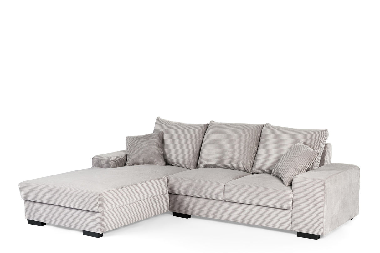 Sofa Cambridge DH Interior Gray Rib Fabric White photo diagonal front view