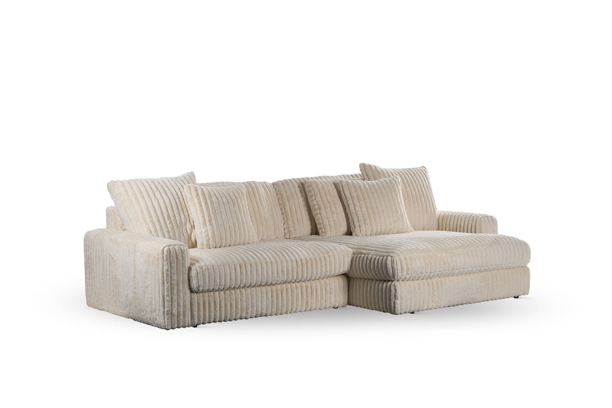 Sofa Nia DH Interior Beige White photo diagonal front view