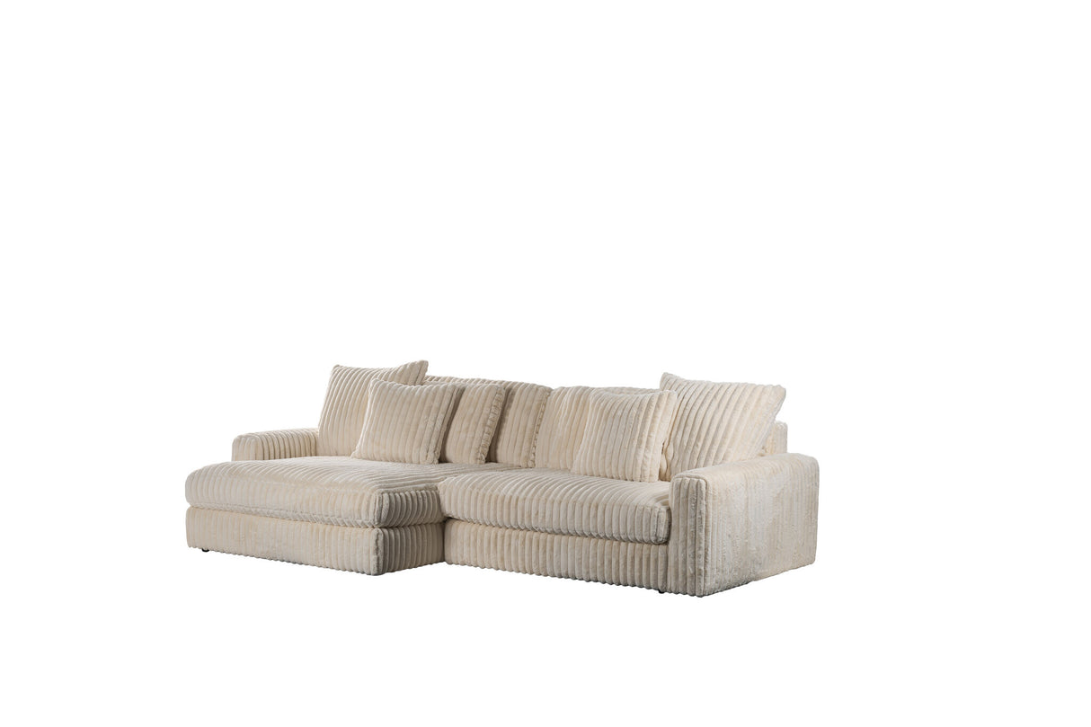 Sofa Nia DH Interior Beige White photo diagonal front view