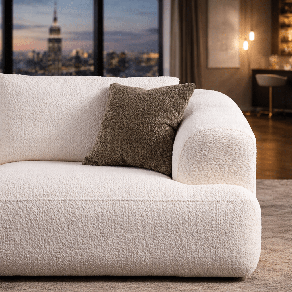 3-seater sofa Grande – White Bouclé – 290 cm – Como