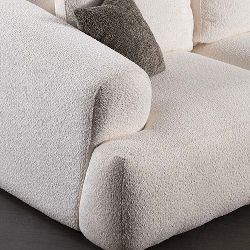 3-seater sofa Grande – White Bouclé – 290 cm – Como